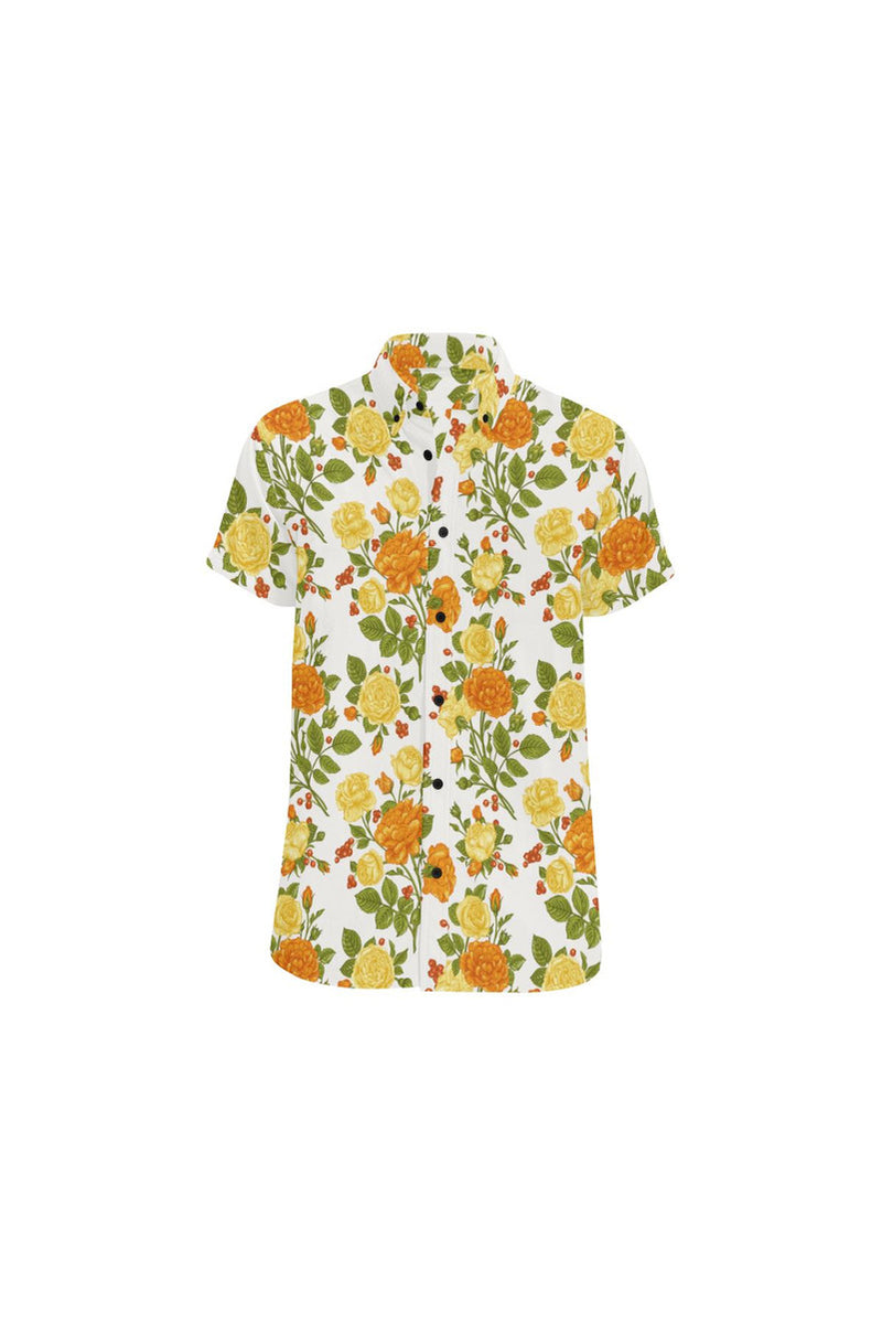 Floral Fellow Men's All Over Print Short Sleeve Shirt (Model T53) - Objet D'Art