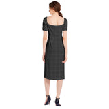 Midnight Matrix Split Thigh Midi Bodycon Dress - Objet D'Art