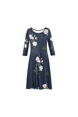 White Floral Tethys Half-Sleeve Skater Dress - Objet D'Art