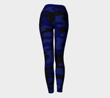 Ink Blue Camouflage Yoga Leggings - Objet D'Art