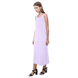 lavender key print 3 Phaedra Sleeveless Open Fork Long Dress (Model D08) - Objet D'Art