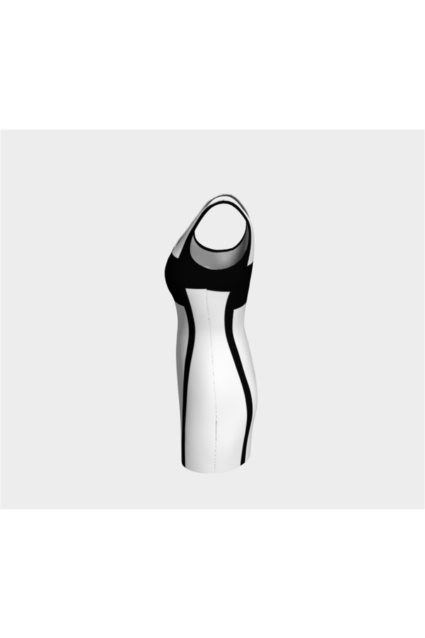 Black & White Scheme Bodycon Dress - Objet D'Art
