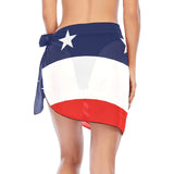 red white blue star and stripes print Beach Sarong Wrap - Objet D'Art