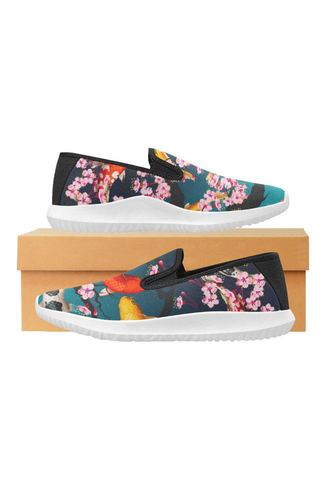 koi day Orion Slip-on Women's Canvas Sneakers (Model 042) - Objet D'Art