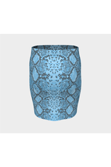 Blue Snakeskin Fitted Skirt - Objet D'Art Online Retail Store