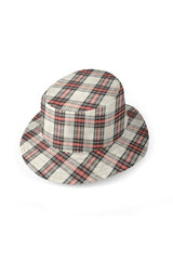 Holiday Plaid and Egg Nog Cream Reversible Bucket Hat - Objet D'Art
