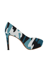 camo contrast heel Women's High Heels (Model 044) - Objet D'Art