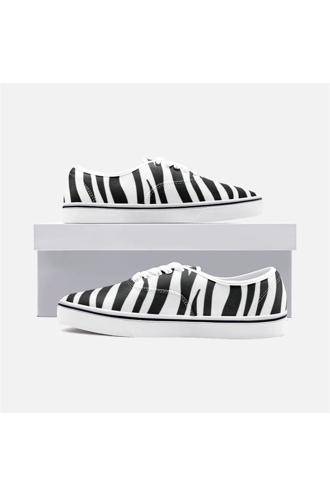 Zebra Print Unisex Canvas Sneakers - Objet D'Art