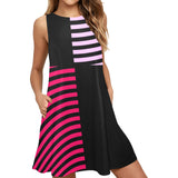 Innuendos of Pink Curves Sleeveless A-Line Pocket Dress - Objet D'Art