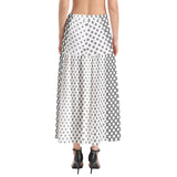 Decorative Striped Elastic Waist Ruffle Slit Hem Skirt - Objet D'Art