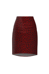 Rosy Leopard Print Women's Pencil Skirt - Objet D'Art