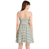 Spaghetti Strap Sleeveless Falred Hem Short Dress - Objet D'Art