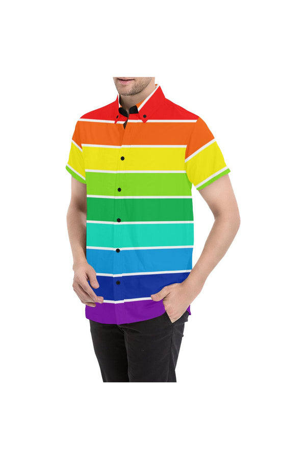 Rainbow Bright Artsadd Men's All Over Print Short Sleeve Shirt (Model T53) - Objet D'Art