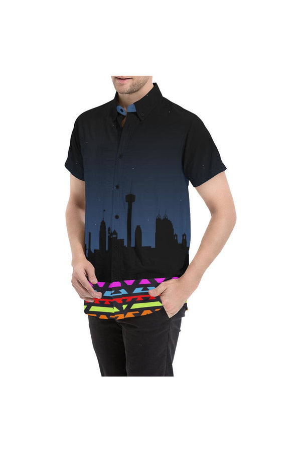NIOSA Men's All Over Print Short Sleeve Shirt (Model T53) - Objet D'Art