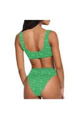 Circle of Green Sport Top & High-Waisted Bikini Swimsuit - Objet D'Art Online Retail Store