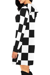 Queen's Gambit Hoodie Dress All Over Print Hoodie Mini Dress - Objet D'Art