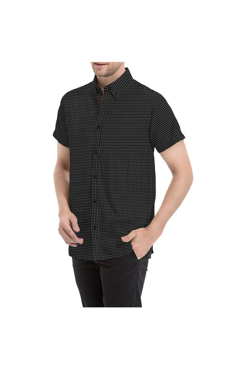 Micro Polkadot Men's All Over Print Short Sleeve Shirt - Objet D'Art Online Retail Store
