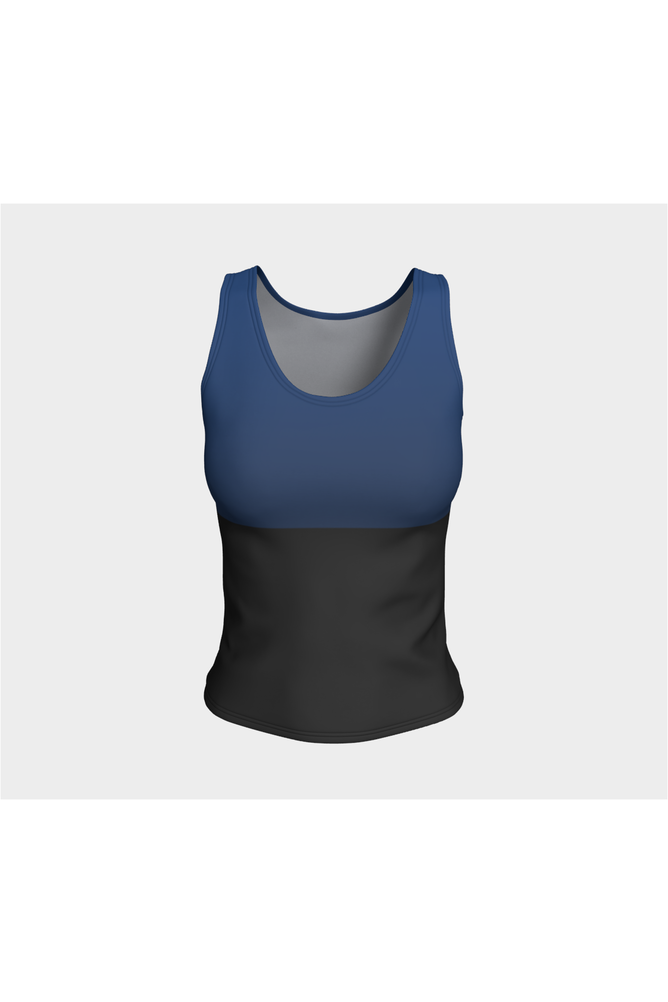 Two-Tone Blue Fitted Tank Top - Objet D'Art