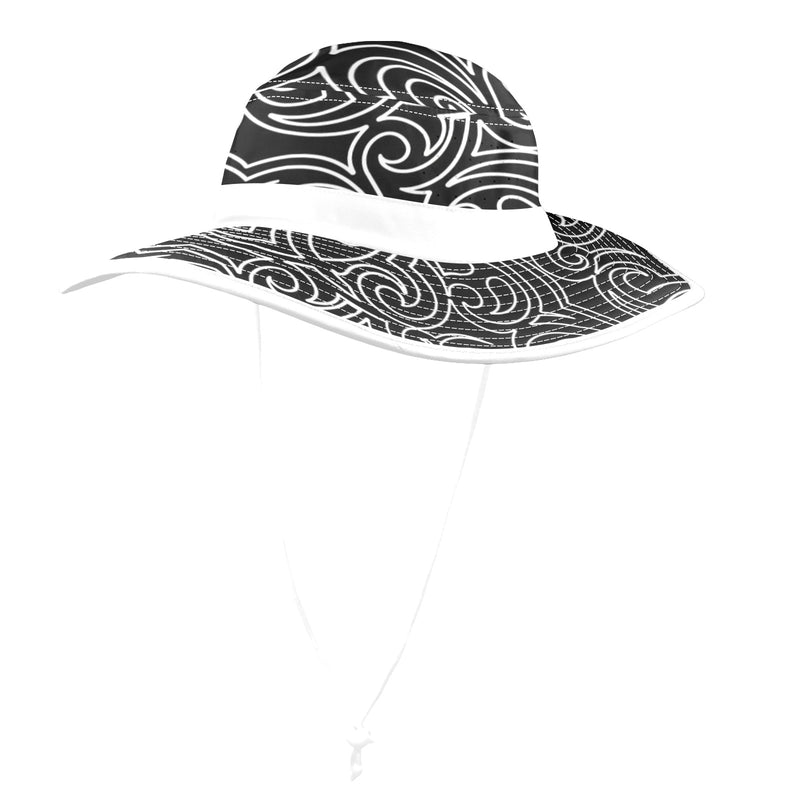 white solid print addsart Wide Brim Bucket Hat - Objet D'Art