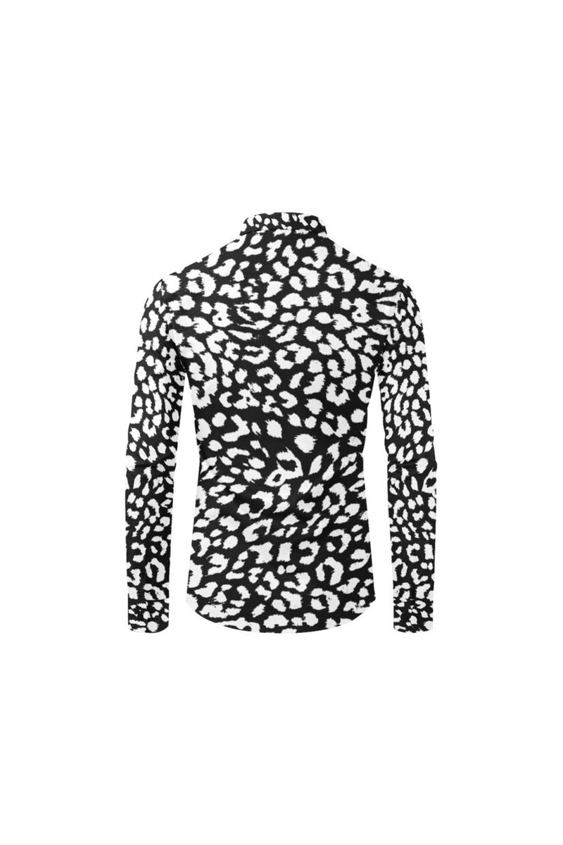 Leopard Print Men's All Over Print Casual Dress Shirt - Objet D'Art