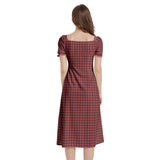 Puff Sleeve Split Thigh Midi Dress - Objet D'Art
