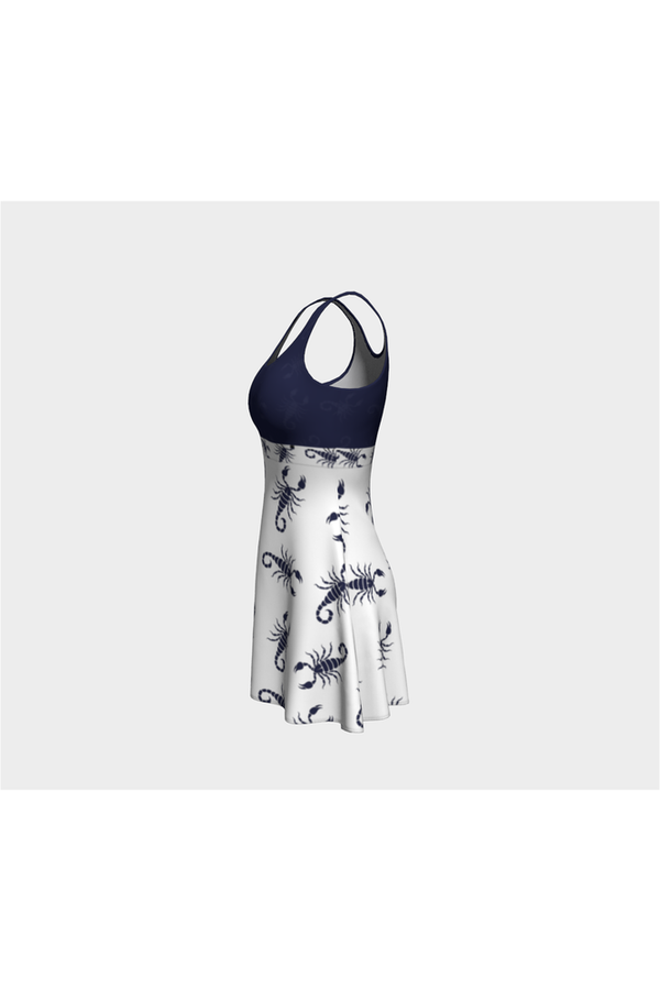 Scorpion in Delft Blue Flare Dress - Objet D'Art