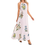 Ruffle Hem Halter Neck Maxi Dress - Objet D'Art