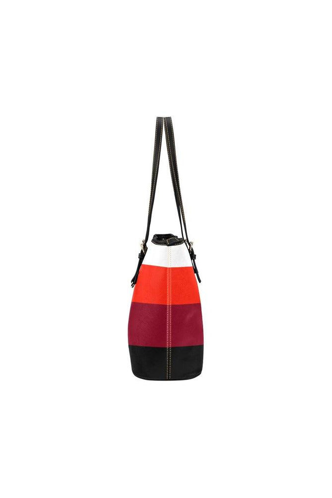 Color Striped Tote Bag Leather Tote Bag/Small - Objet D'Art