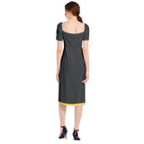 Jack O Lantern Split Thigh Midi Bodycon Dress - Objet D'Art