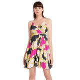 Spaghetti Strap Sleeveless Falred Hem Short Dress - Objet D'Art