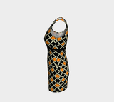 Orange Diamond Bodycon Dress - Objet D'Art