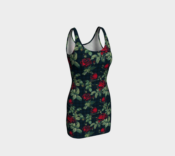 Rose Print Bodycon Dress - Objet D'Art