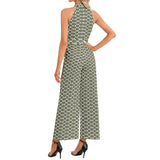 Halter Neck Buckle Belted Jumpsuit - Objet D'Art