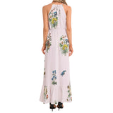 Ruffle Hem Halter Neck Maxi Dress - Objet D'Art
