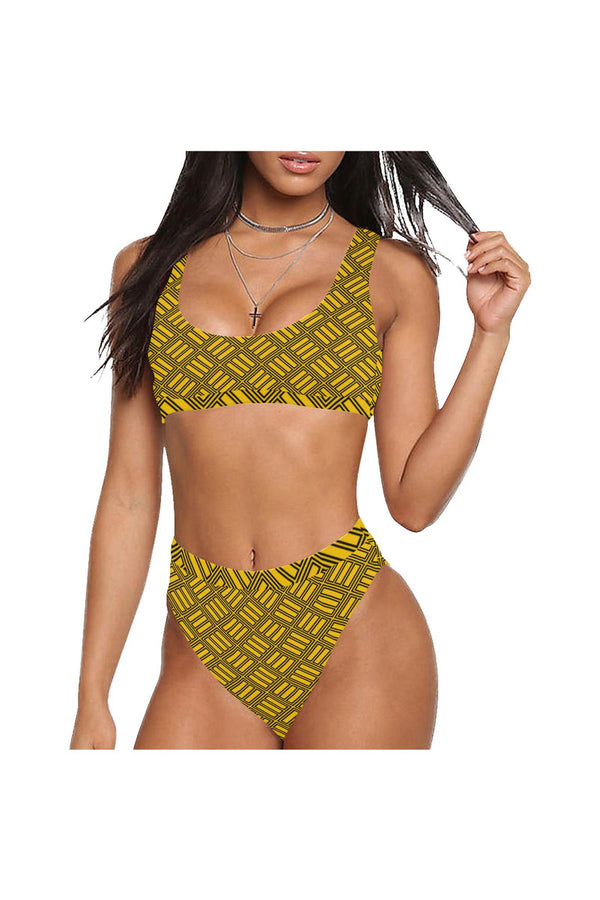 Golden Matrix Sport Top & High-Waist Bikini Swimsuit - Objet D'Art