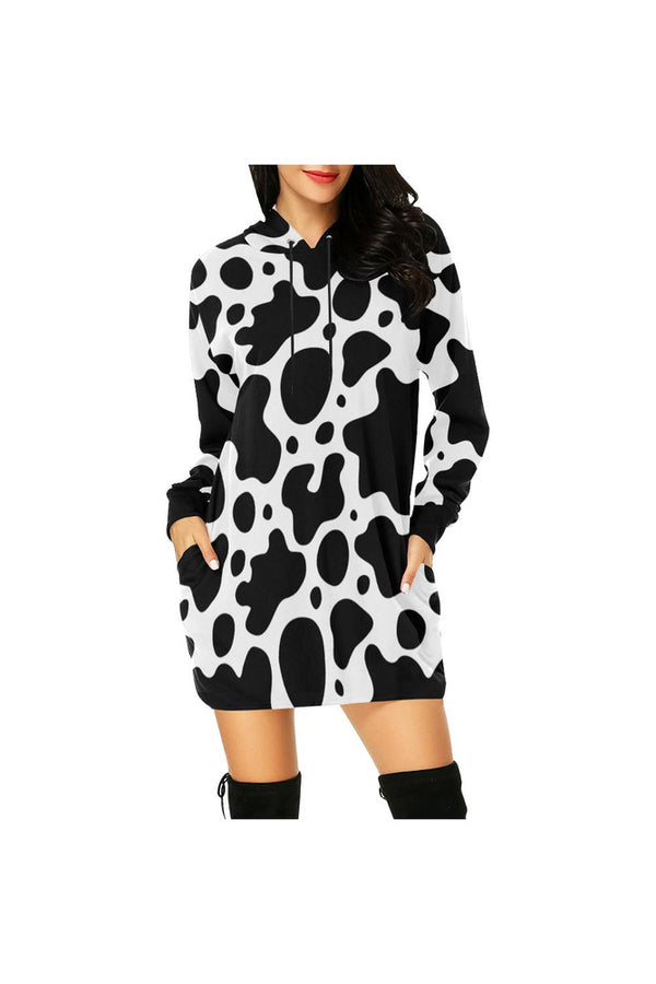 Cow Print Hoodie Mini Dress - Objet D'Art