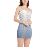 Sleeveless Square Neckline Spaghetti Strap Mini Dress - Objet D'Art
