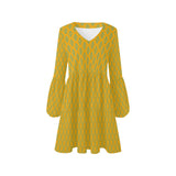 dark continent print 3 V-Neck Loose Fit Dress (Model D62) - Objet D'Art