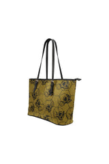 Aspen Gold Skull Print Leather Tote Bag/Small - Objet D'Art