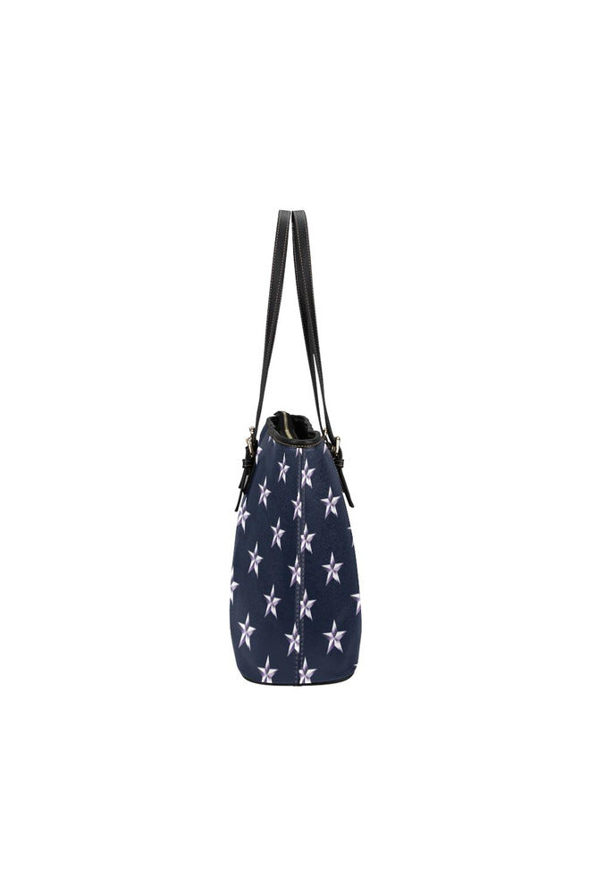 Dark Blue Star Leather Tote Bag/Small - Objet D'Art