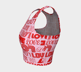Love Print Athletic Crop Top - Objet D'Art