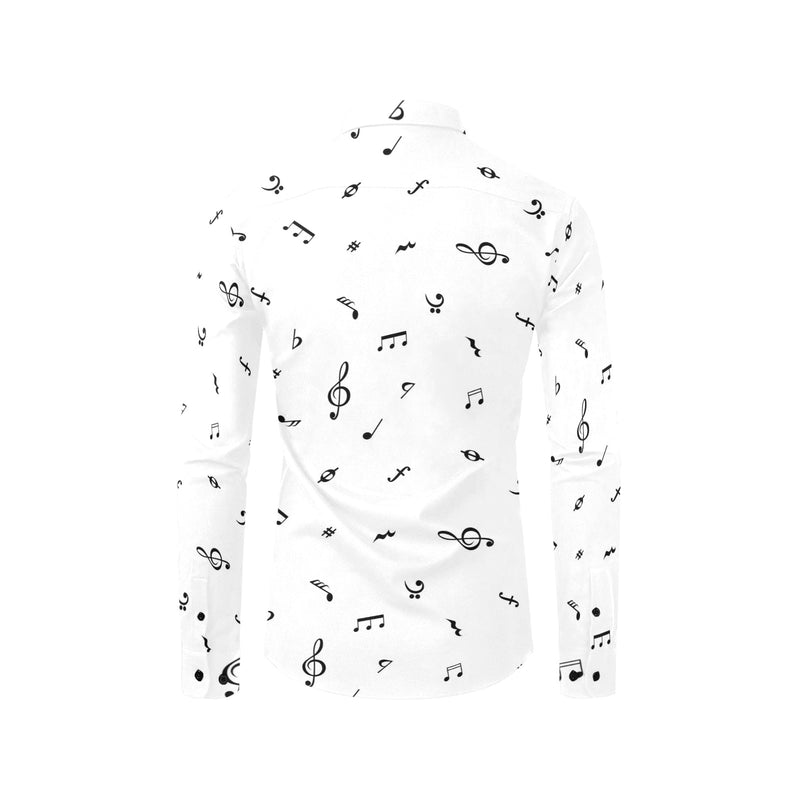 note white black print Men's All Over Print Casual Dress Shirt (Model T61)