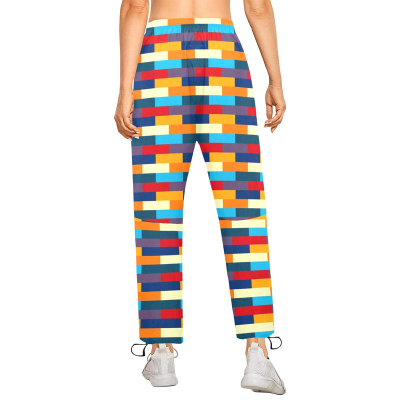 self portrait color scheme print Women's Quick Dry Cargo Sweatpants (Model L65) - Objet D'Art