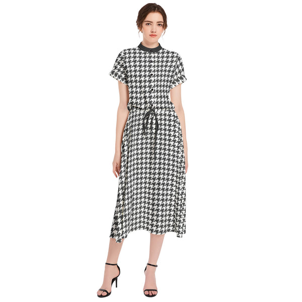 Drawstring Waist A-line Flared Midi Dress - Objet D'Art