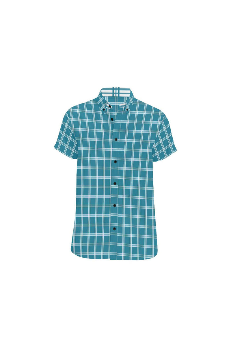 Tattersall Tranquility Men's All Over Print Short Sleeve Shirt - Objet D'Art