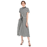 Drawstring Waist A-line Flared Midi Dress - Objet D'Art