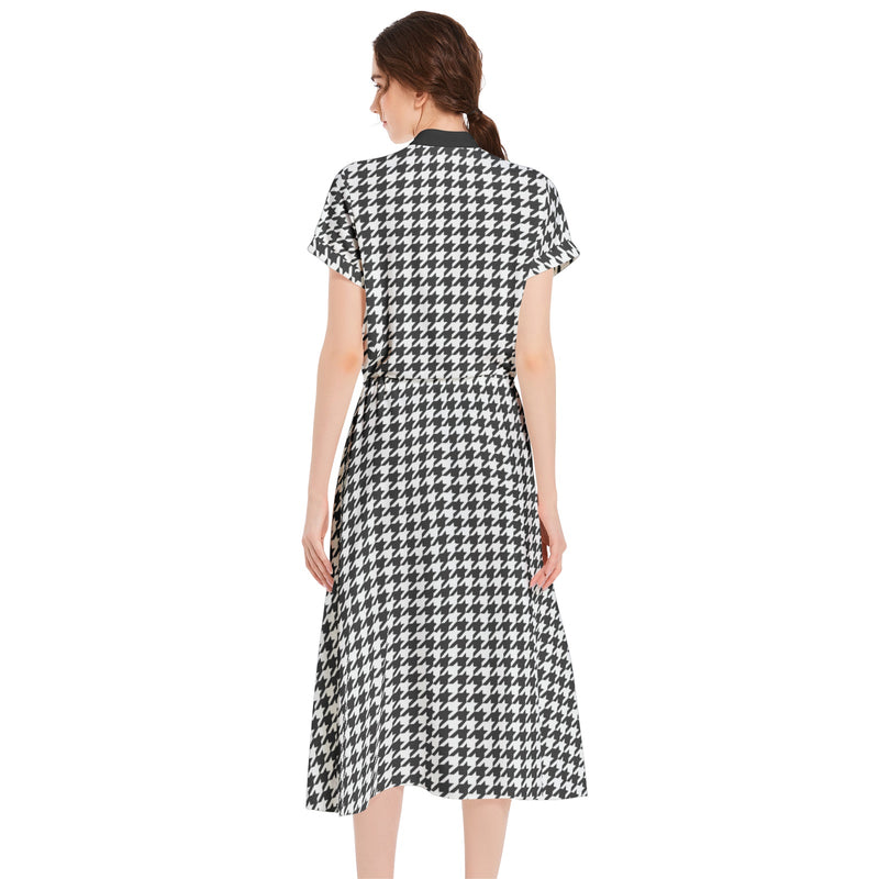 Drawstring Waist A-line Flared Midi Dress - Objet D'Art