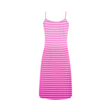 fushcia ombre striped print 2 Alcestis Slip Dress (Model D05) - Objet D'Art
