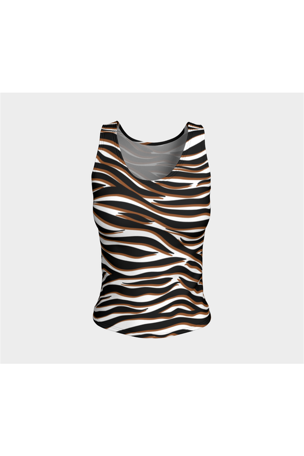 Zebra Print Fitted Tank Top - Objet D'Art