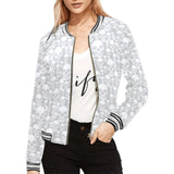skull gray print All Over Print Bomber Jacket for Women (Model H21) - Objet D'Art